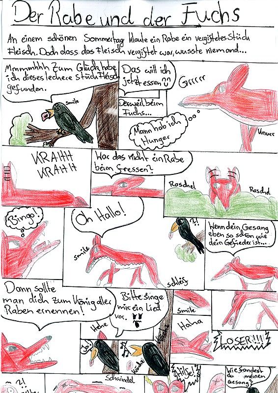 Comic Umsetzung Einer Fabel St Dominikus Madchengymnasium Karlsruhe